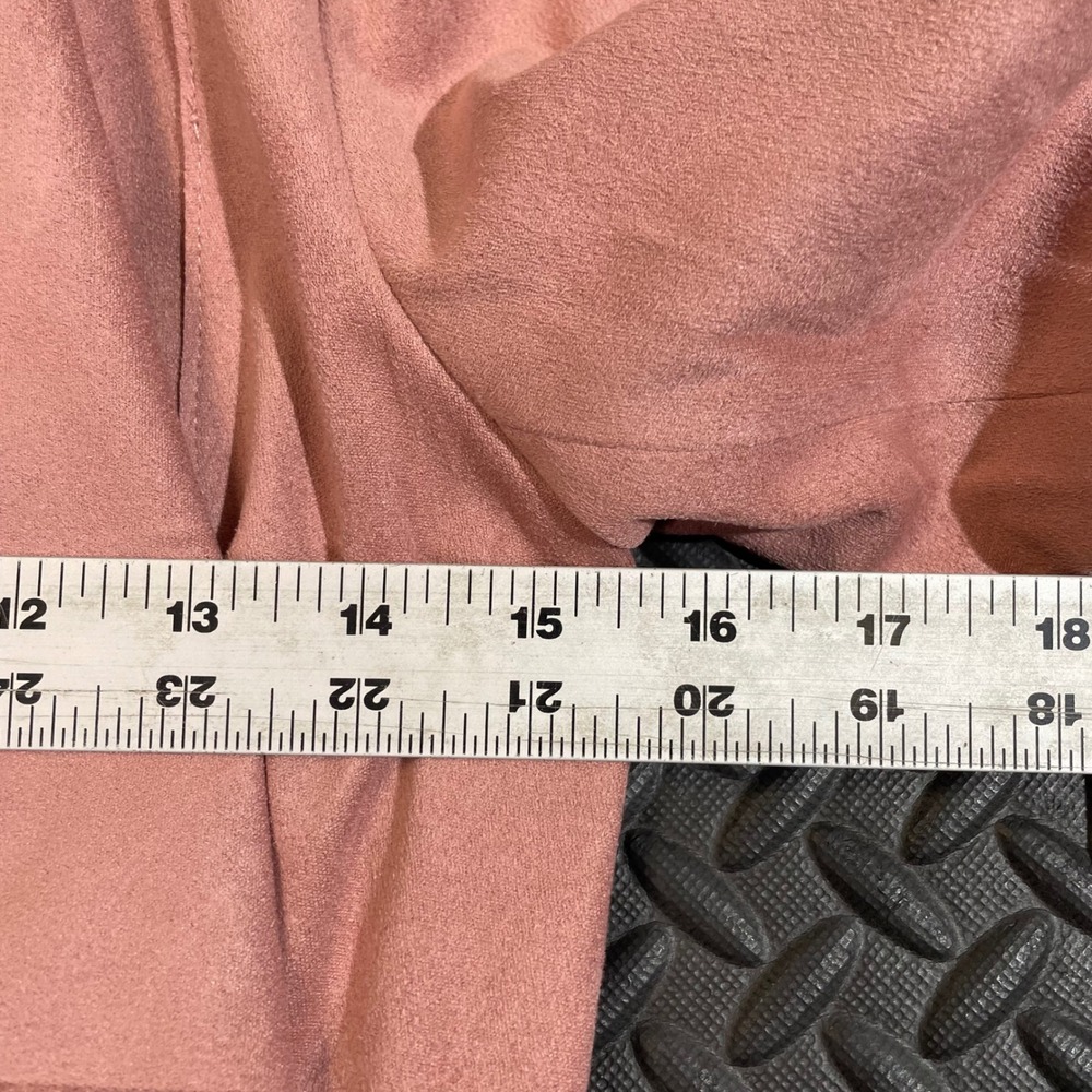 Bagatelle Collection Salmon Pink Faux Suede Open Moto Jacket Women's Size Small - Picture 6 of 8